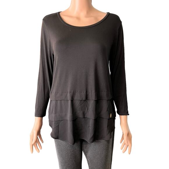 MICHAEL Michael Kors Layered Tunic S Curved Hem Scoop Neck Dressy Preppy Work - Picture 1 of 4